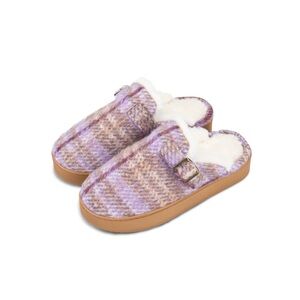 Jessica Simpson Women’s Size Medium 7-8 Lavender Plaid Memory Foam Slippers NWT
